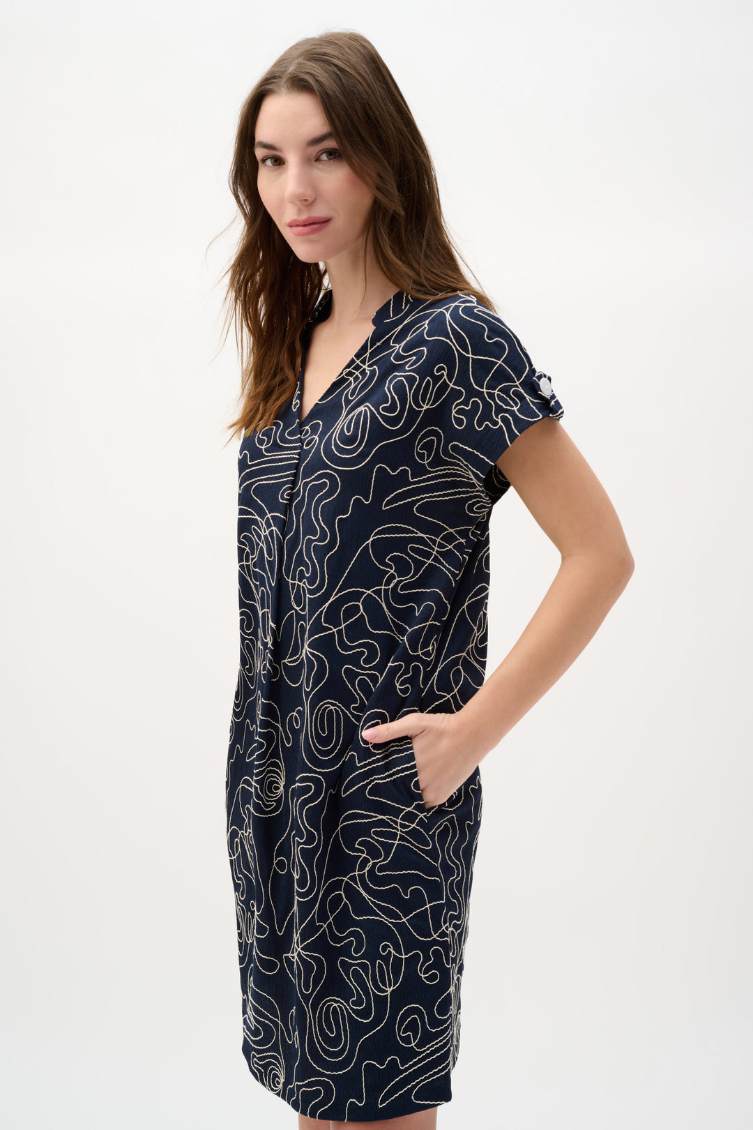 Novelty Abstract Print Trapeze Dress 262170