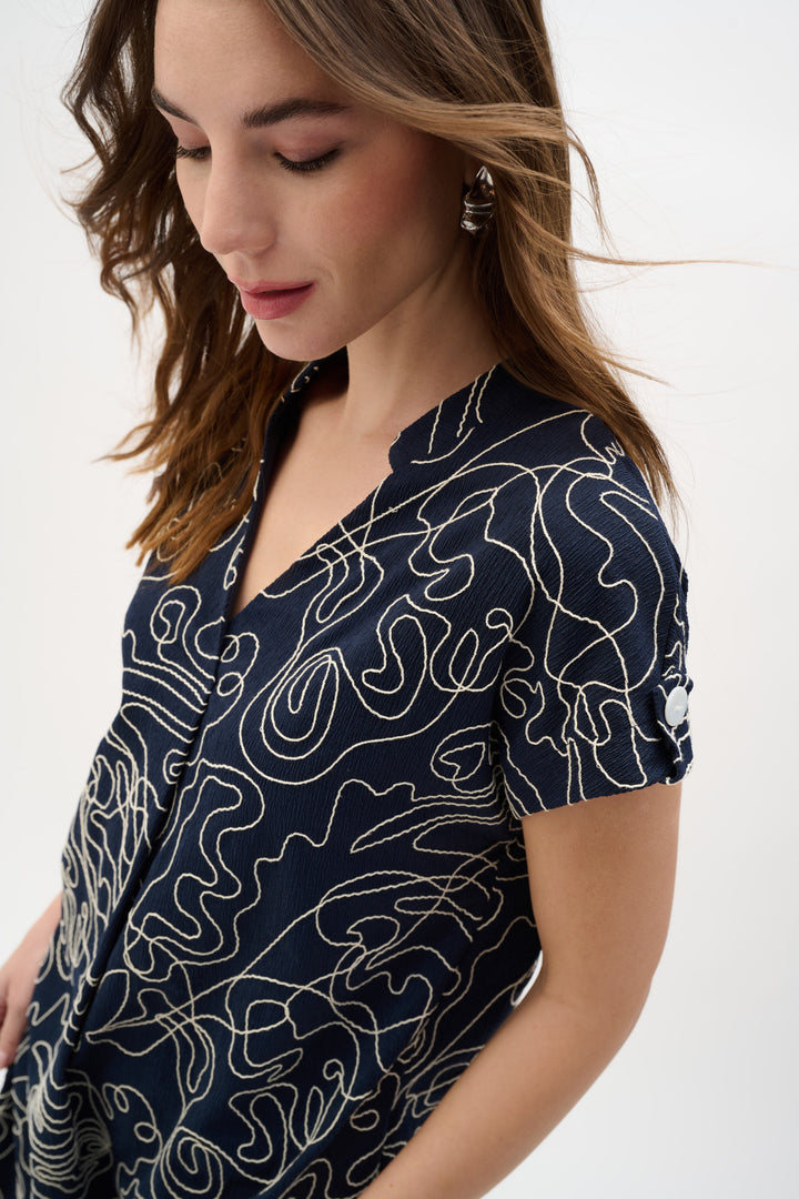 Novelty Abstract Print Trapeze Dress 262170
