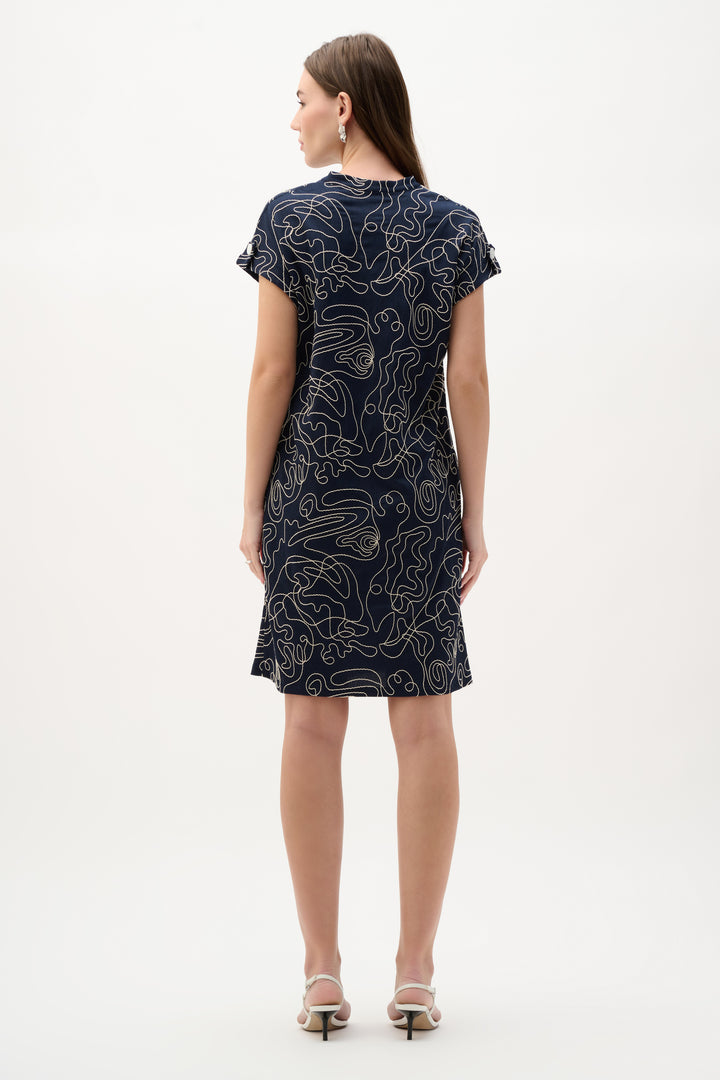Novelty Abstract Print Trapeze Dress 262170