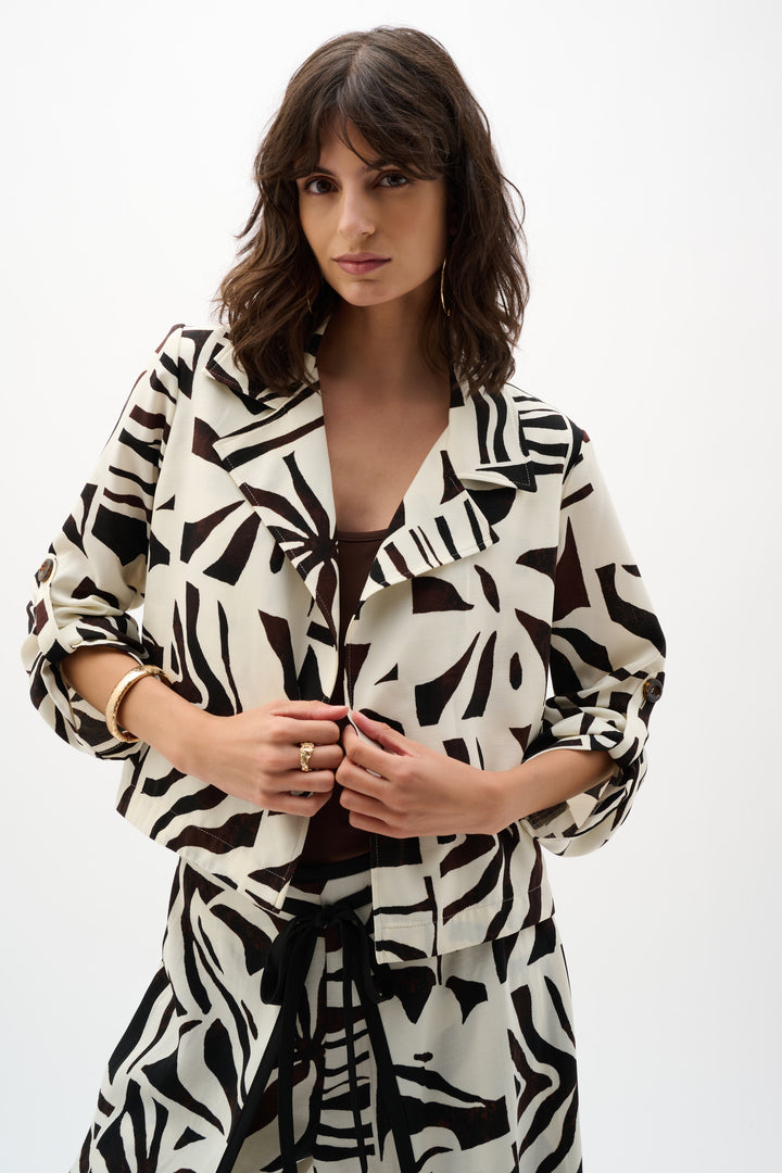Woven Gauze Tropical Print Boxy Blazer 262193