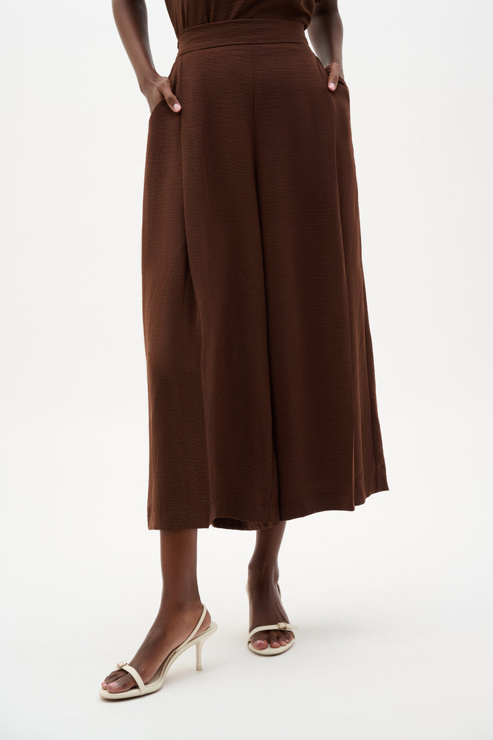 Gauze Pull-On Culotte Pants With Pleats 262196