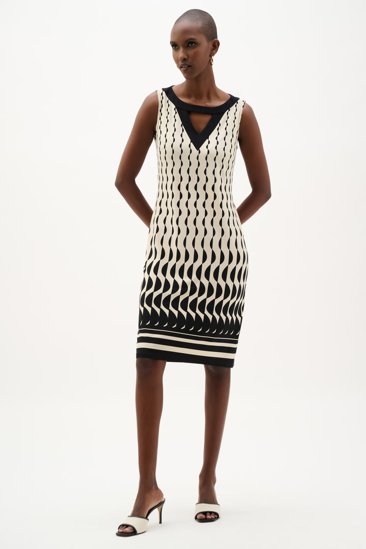 Silky Knit Geometric Print Sheath Dress 262218