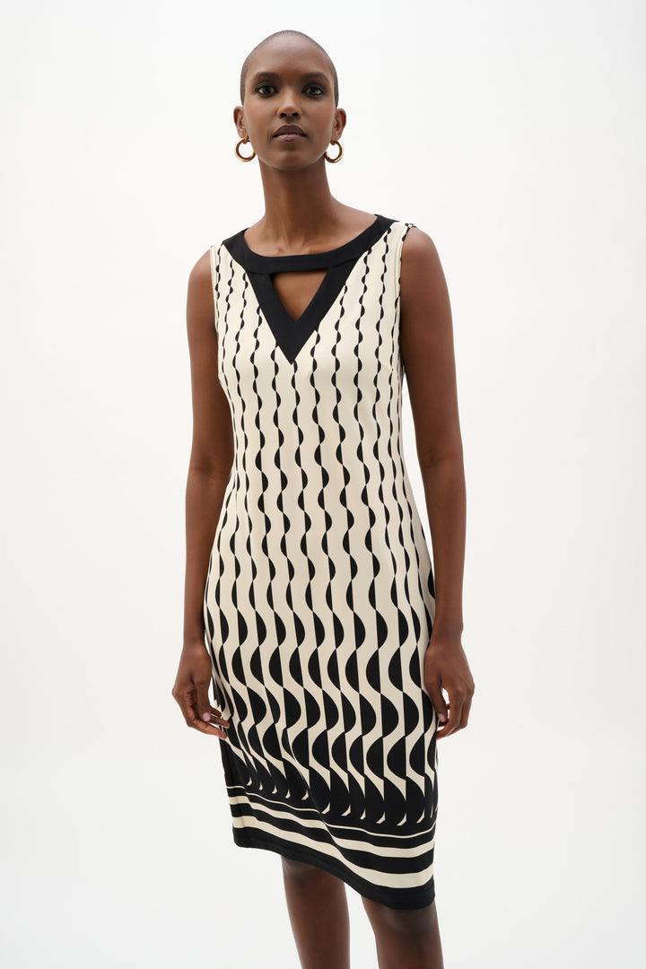 Silky Knit Geometric Print Sheath Dress 262218