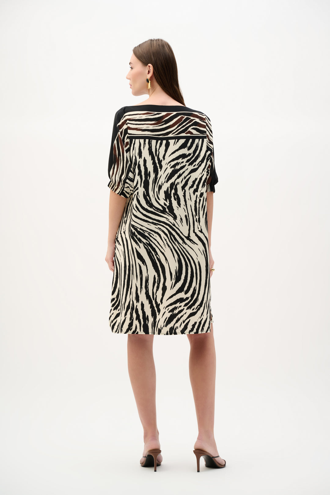 Recycled Woven Animal Print Straight Dress 262229
