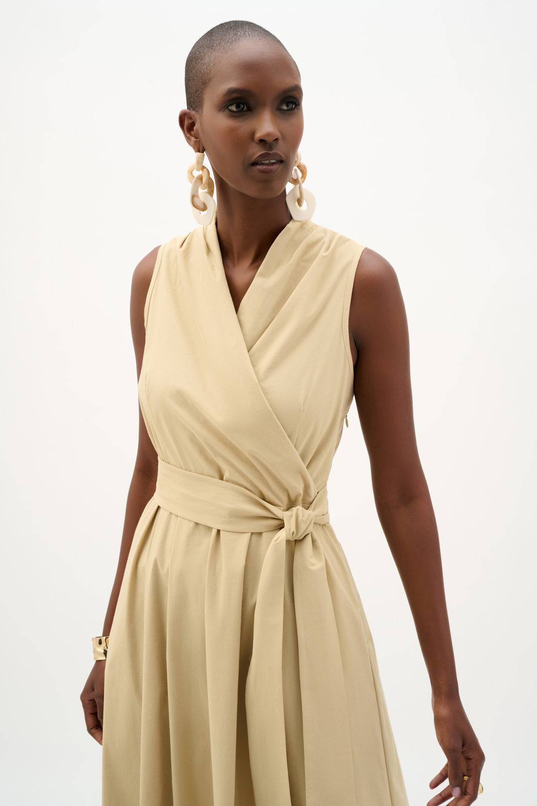 Stretch Poplin Fit And Flare Dress 262244