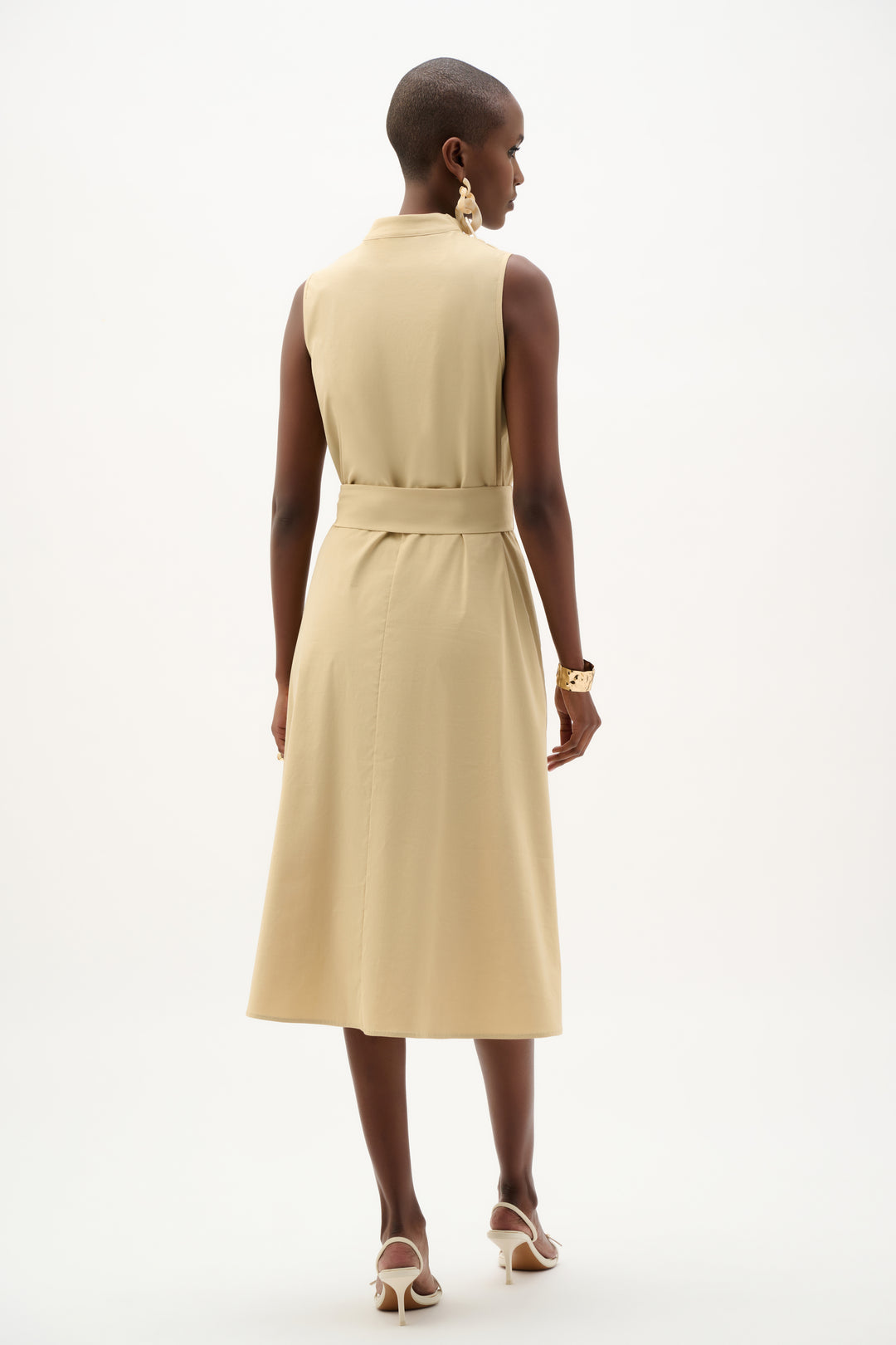 Stretch Poplin Fit And Flare Dress 262244