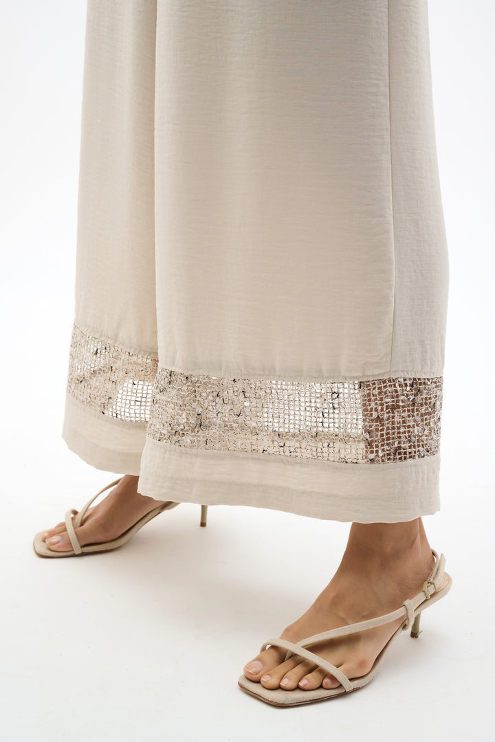 Culotte Jeans With Embellished Front Seam 262253