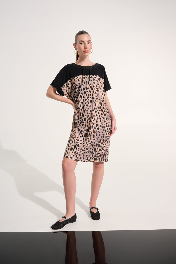 Silky Knit Animal Print Straight Dress 262610
