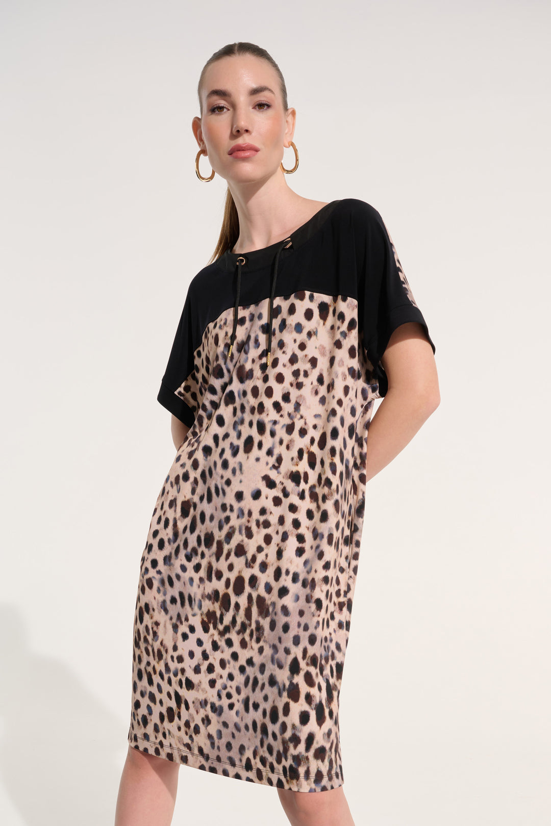 Silky Knit Animal Print Straight Dress 262610