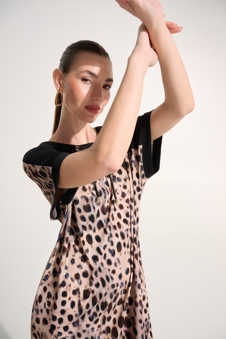 Silky Knit Animal Print Straight Dress 262610