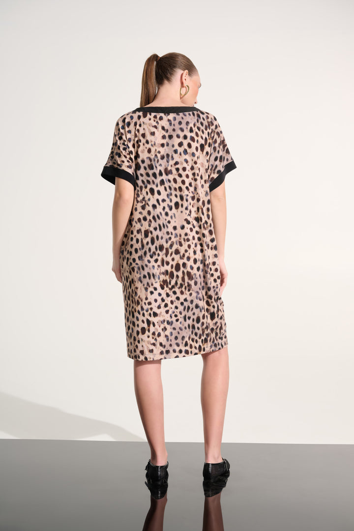 Silky Knit Animal Print Straight Dress 262610