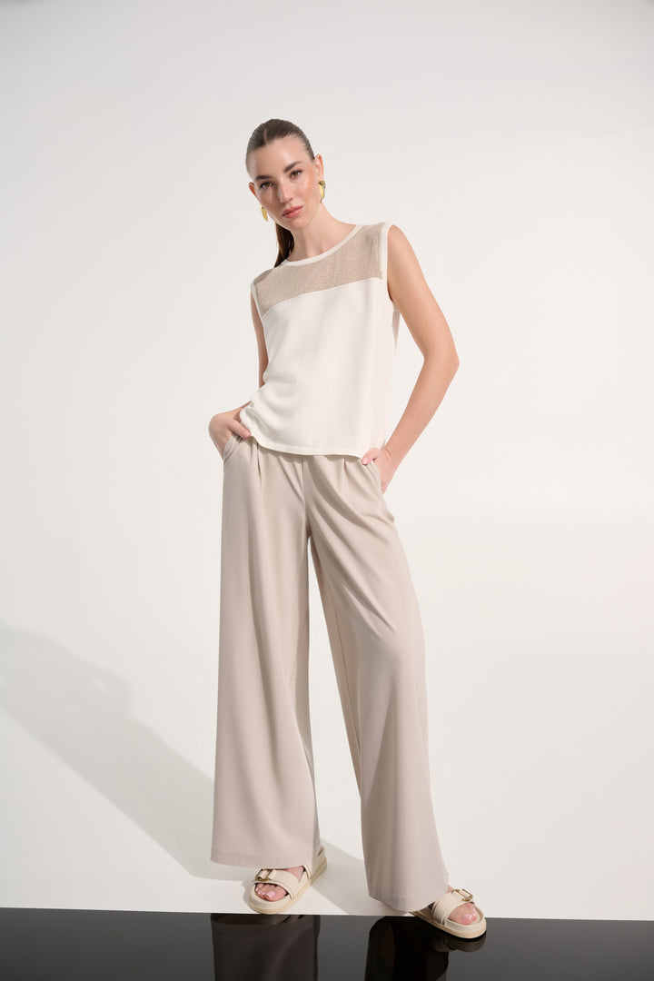 Soft Knit Straight Cami With Mesh Yoke 262612