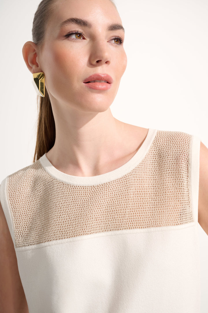 Soft Knit Straight Cami With Mesh Yoke 262612