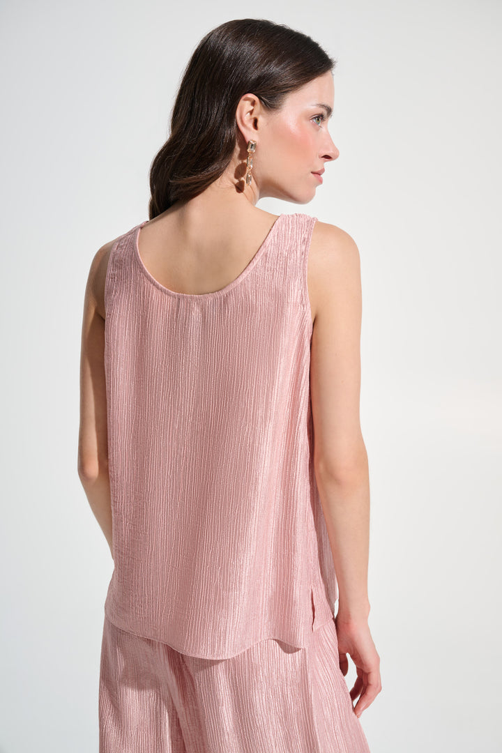Crinkle Jacquard Sleeveless Straight Top 262721