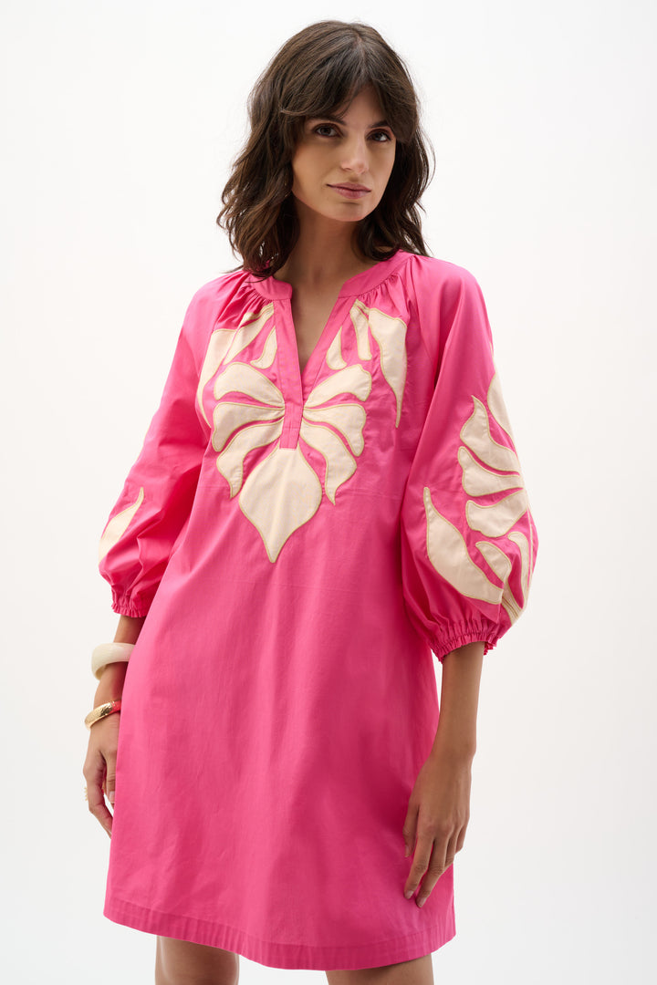 Stretch Cotton Floral Embroidered Straight Dress 262911