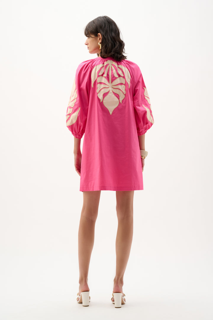 Stretch Cotton Floral Embroidered Straight Dress 262911