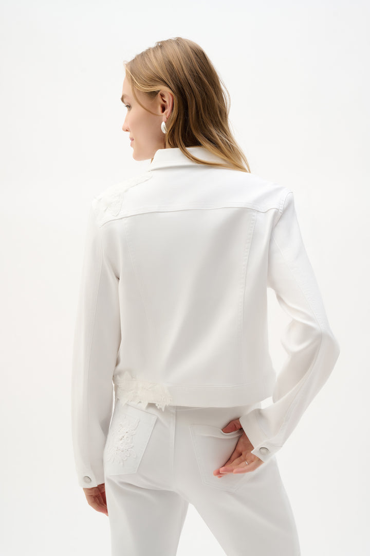 FEATHERWEAVE™ Denim Jacket With Lace Embroidery 262916