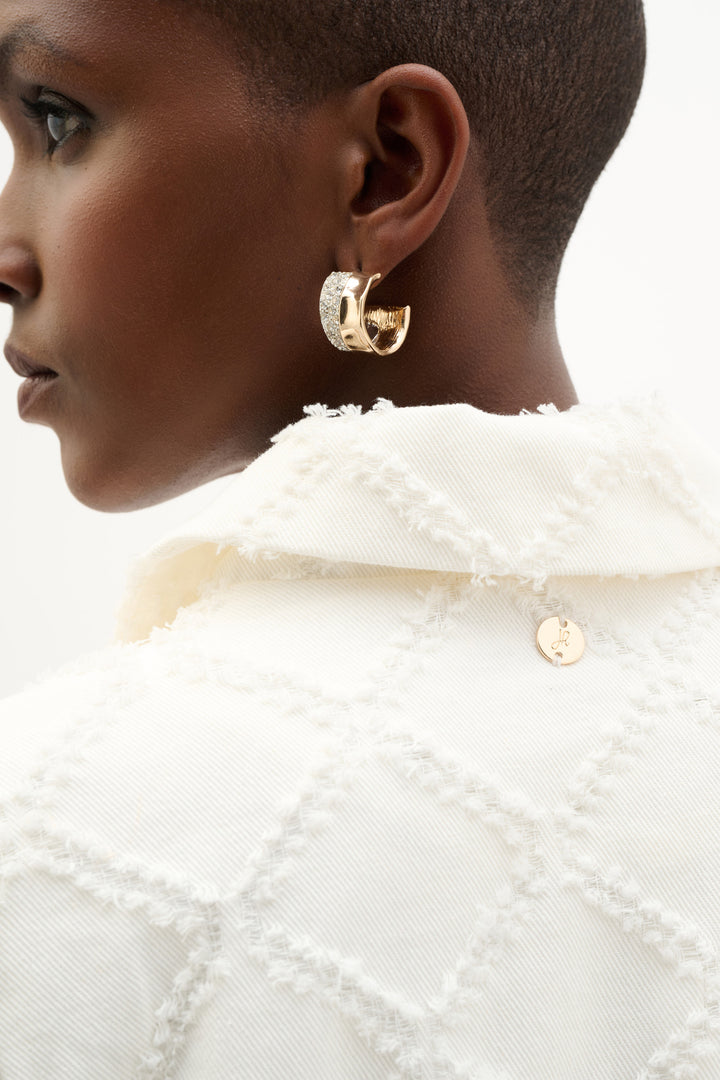 Cotton Twill Jacket With Balloon Sleeves 262919