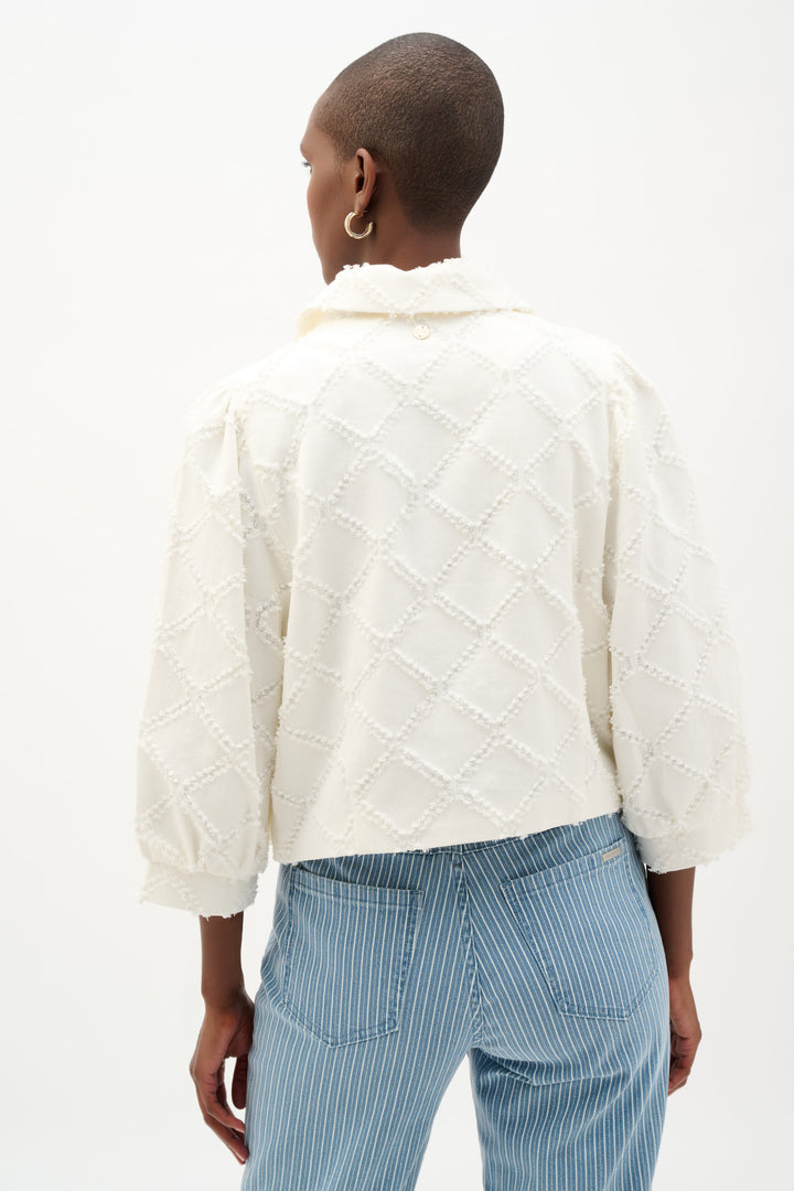 Cotton Twill Jacket With Balloon Sleeves 262919