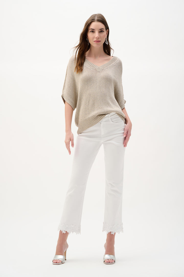 Viscose and Lurex Sweater Knit Relaxed Top 262925