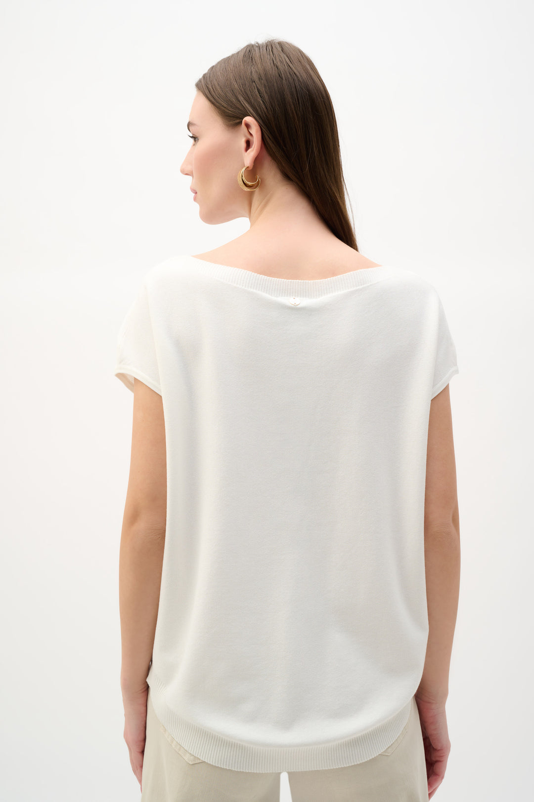 Viscose Sweater Knit Top With Embroidered Flowers 262942