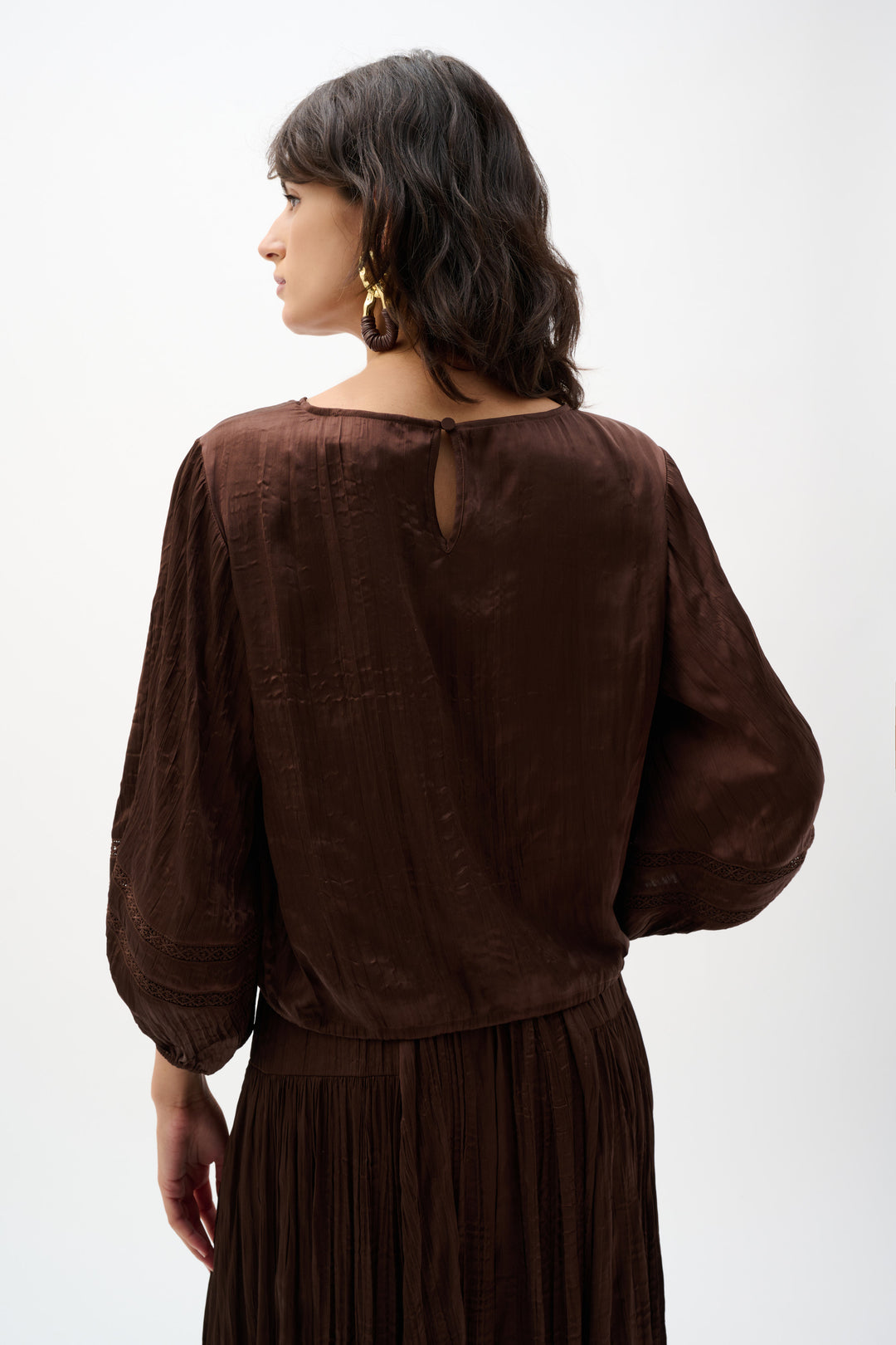 Pleated Satin Cocoon Top With Pleats 262959