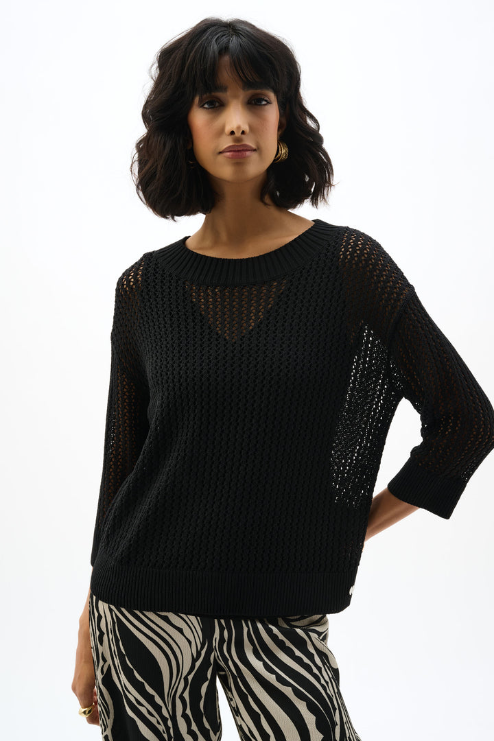 Acrylic Blend Open Stitch Sweater 262976