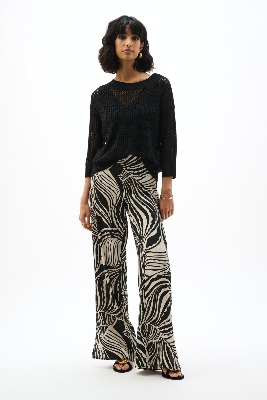 Acrylic Blend Open Stitch Sweater 262976