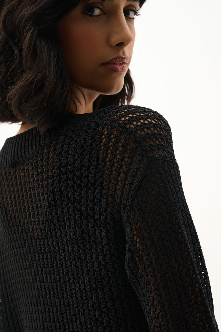 Acrylic Blend Open Stitch Sweater 262976