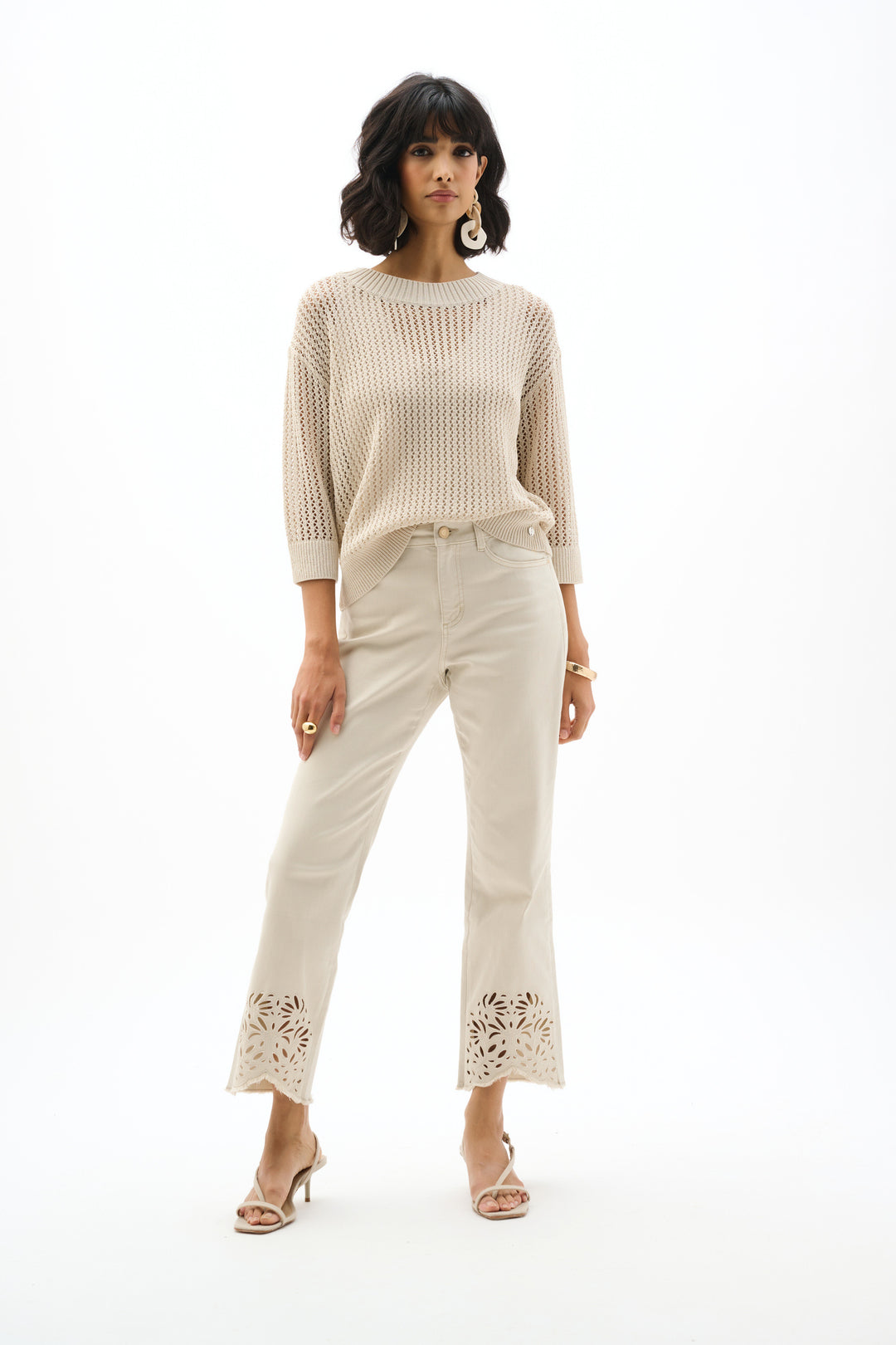 Acrylic Blend Open Stitch Sweater 262976