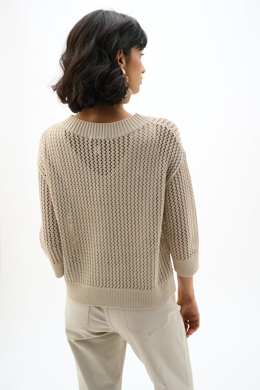 Acrylic Blend Open Stitch Sweater 262976