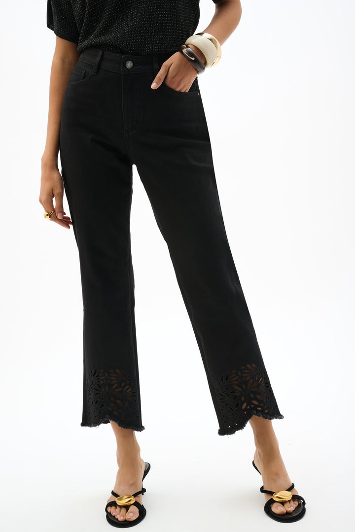 Repreve® Straight Jeans With Flower Embroidery 262981