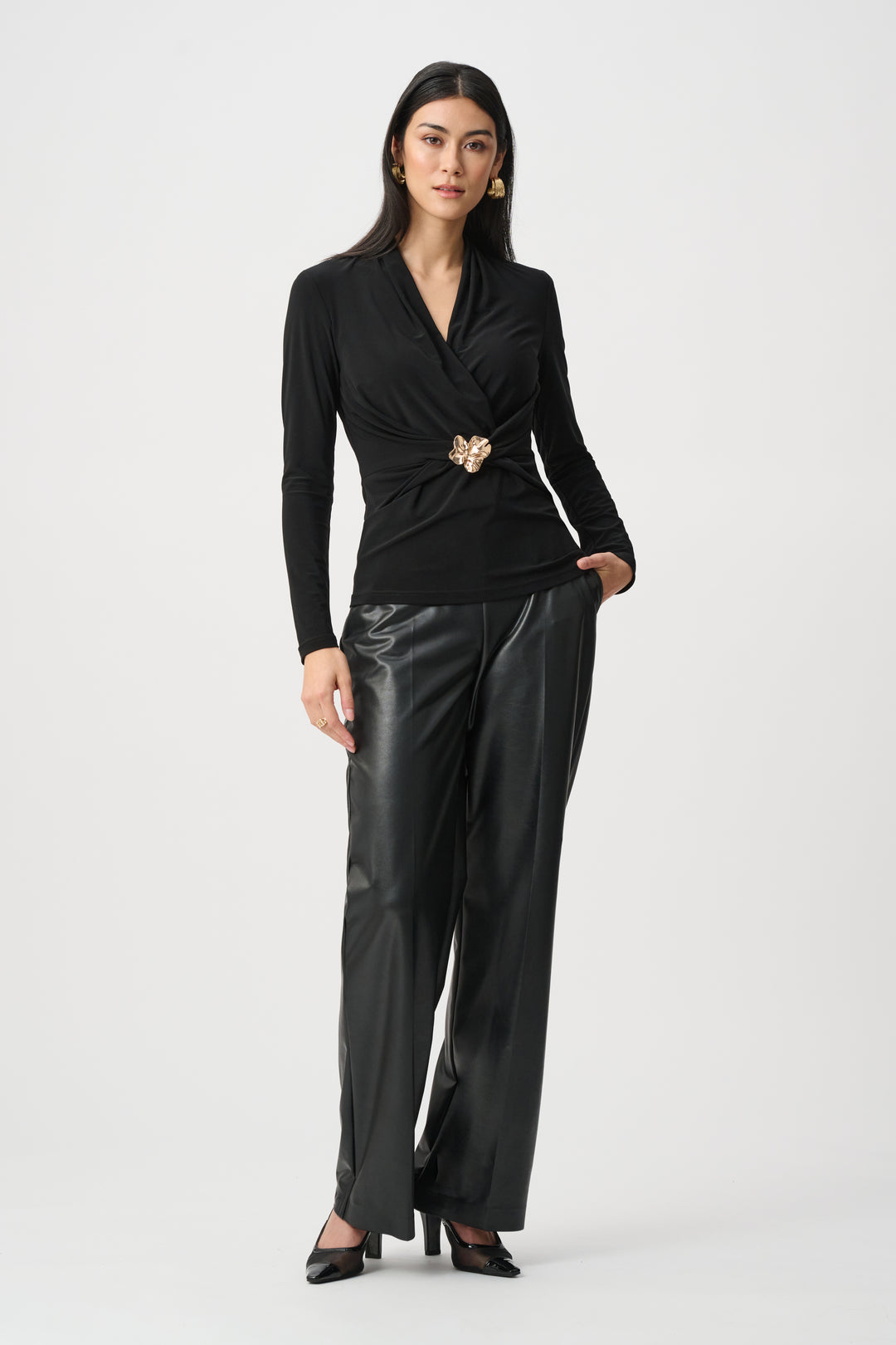 Silky Knit Twist Wrap Top Style 263004