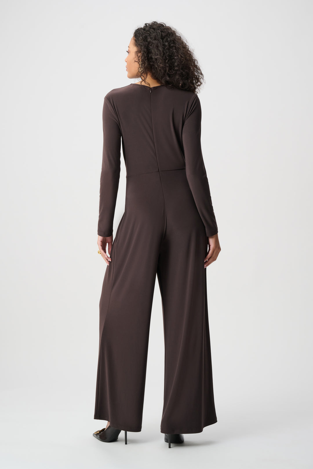 Silky Knit Wide-Leg Wrap Jumpsuit Style 263005