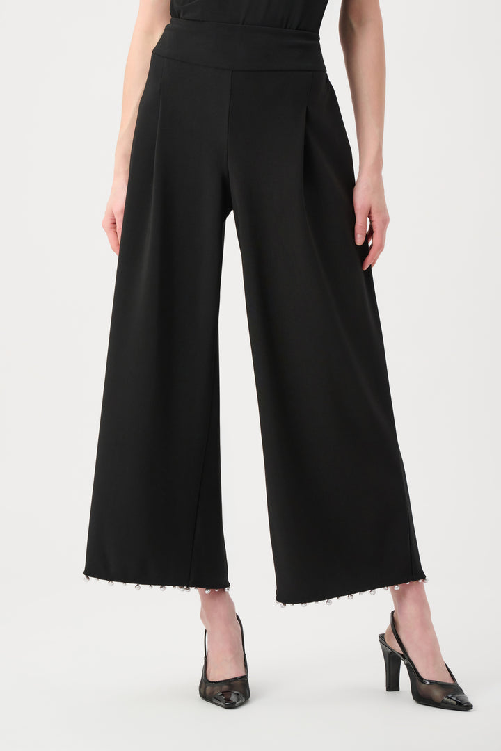 Silky Knit Pearl-Trim Culotte Pants Style 263007