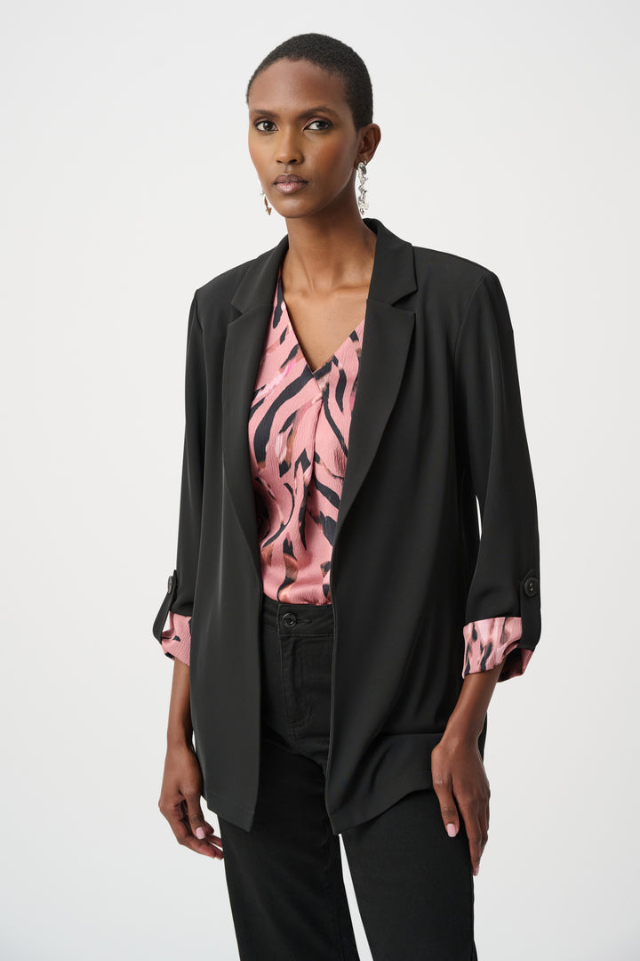 Woven Twill Printed Cuffs Blazer Style 263014