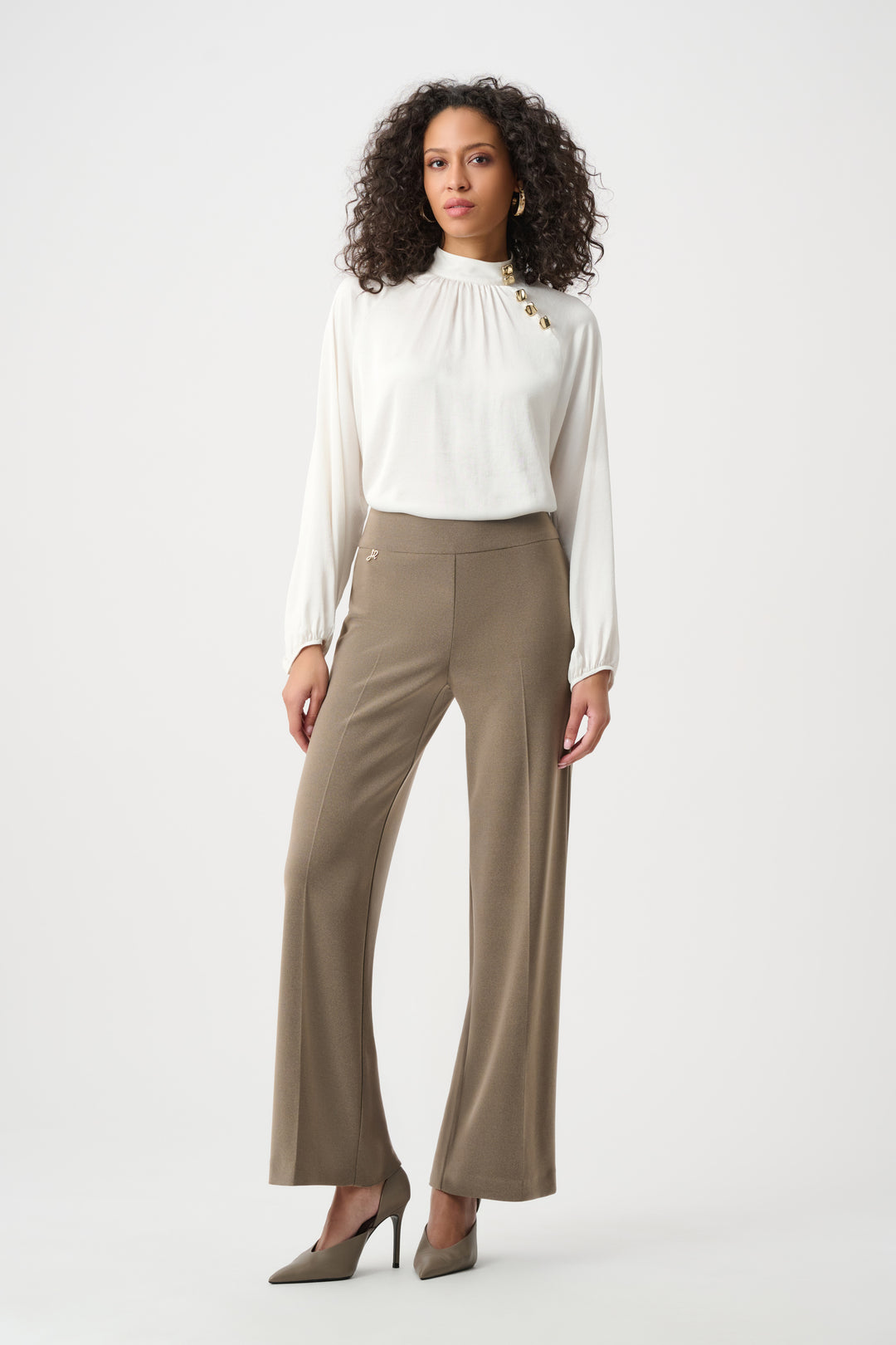 Recycled Satin Stand-Collar Top Style 263020