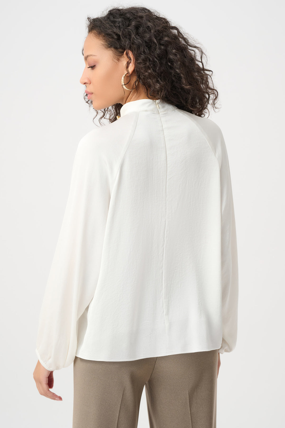 Recycled Satin Stand-Collar Top Style 263020