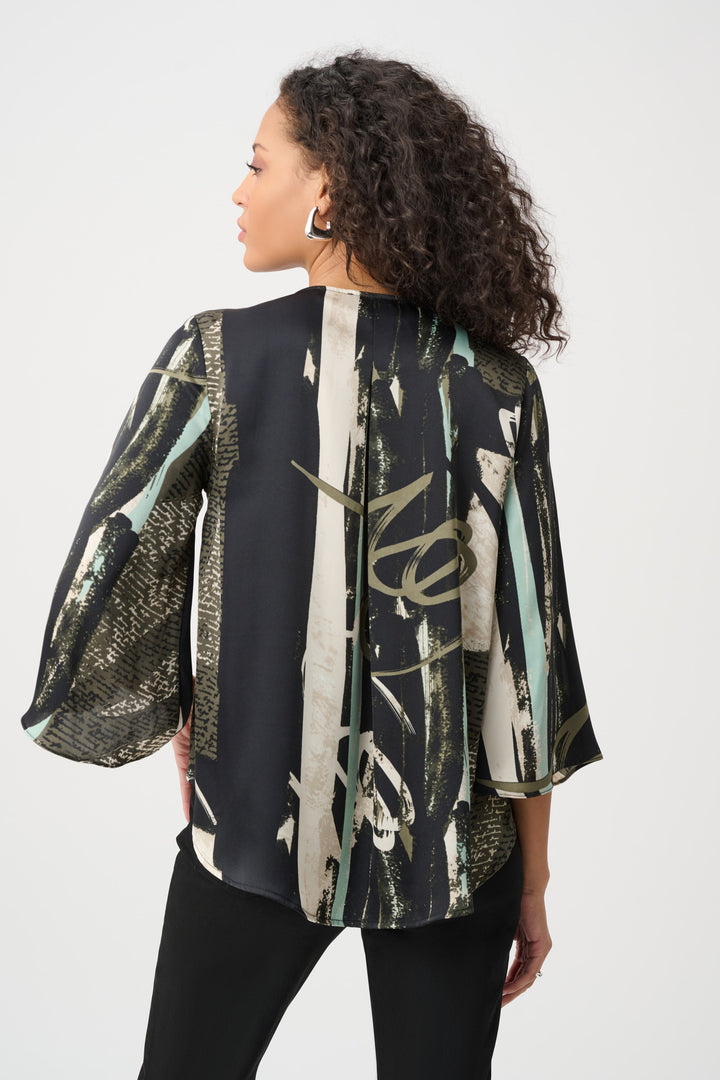 Recycled Satin Abstract Boxy Top Style 263024