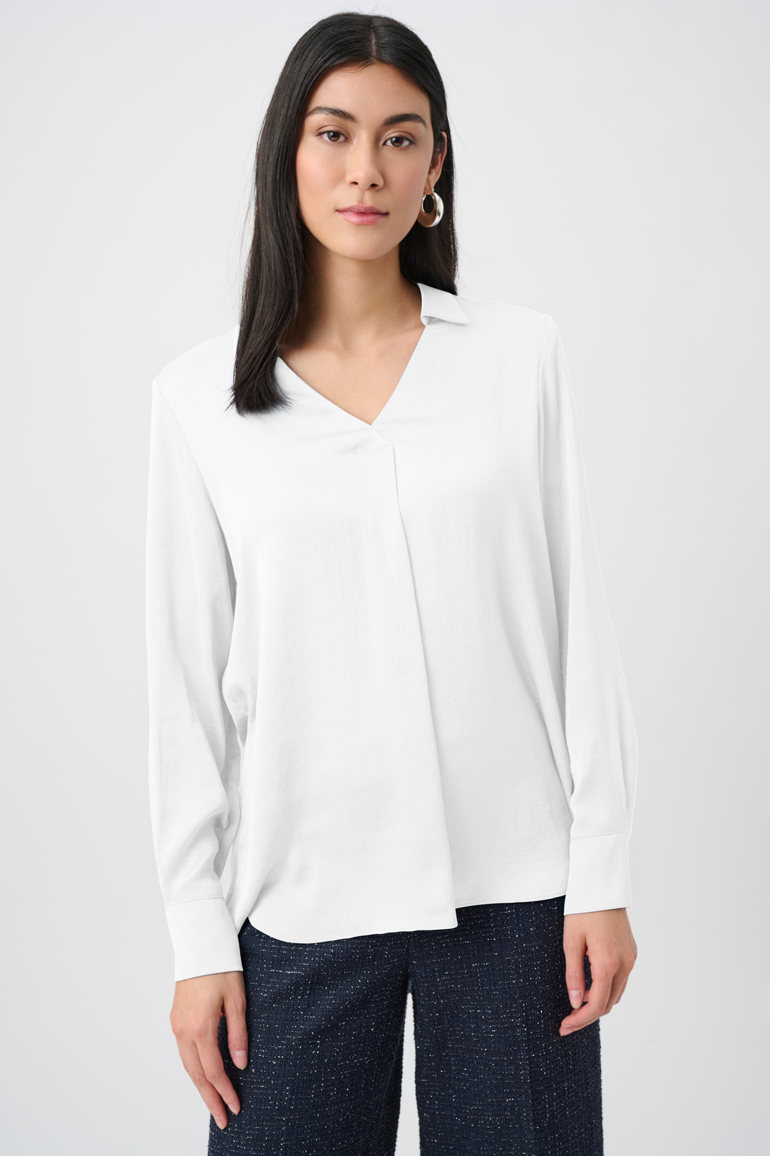 Recycled Satin Shirt-Collar Tunic Style 263025