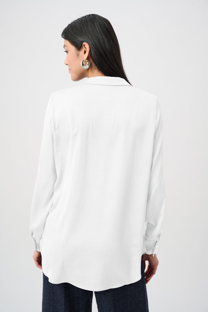 Recycled Satin Shirt-Collar Tunic Style 263025