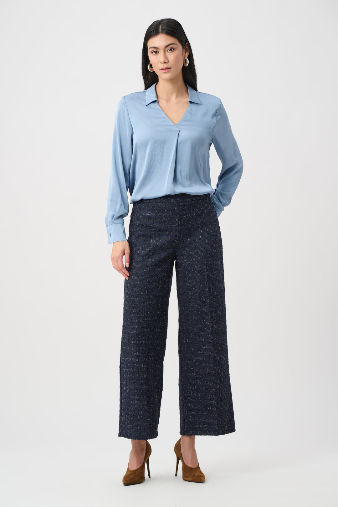 Recycled Satin Shirt-Collar Tunic Style 263025