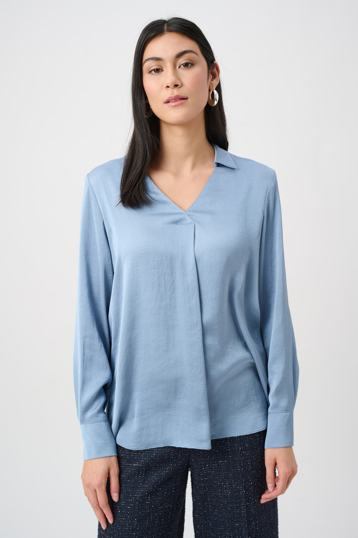 Recycled Satin Shirt-Collar Tunic Style 263025