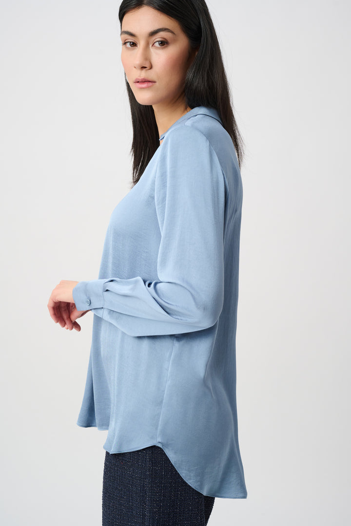 Recycled Satin Shirt-Collar Tunic Style 263025