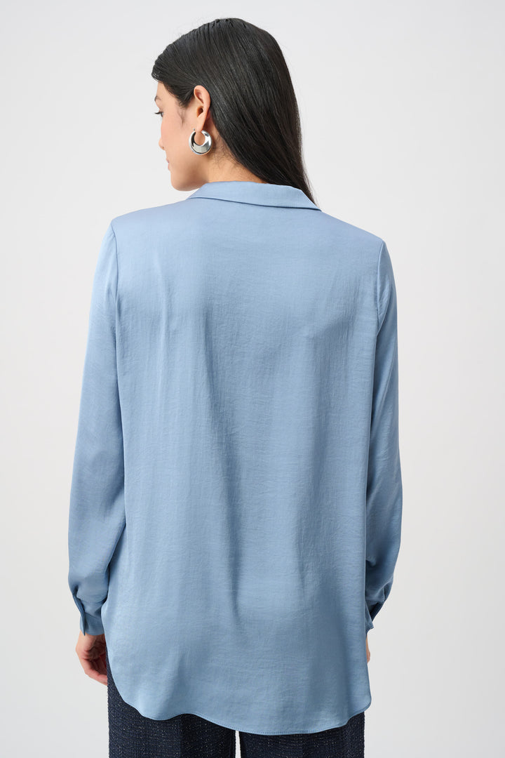 Recycled Satin Shirt-Collar Tunic Style 263025