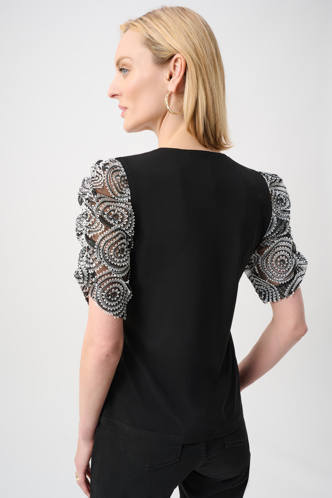 Silky Knit Novelty Sleeve Top Style 263028