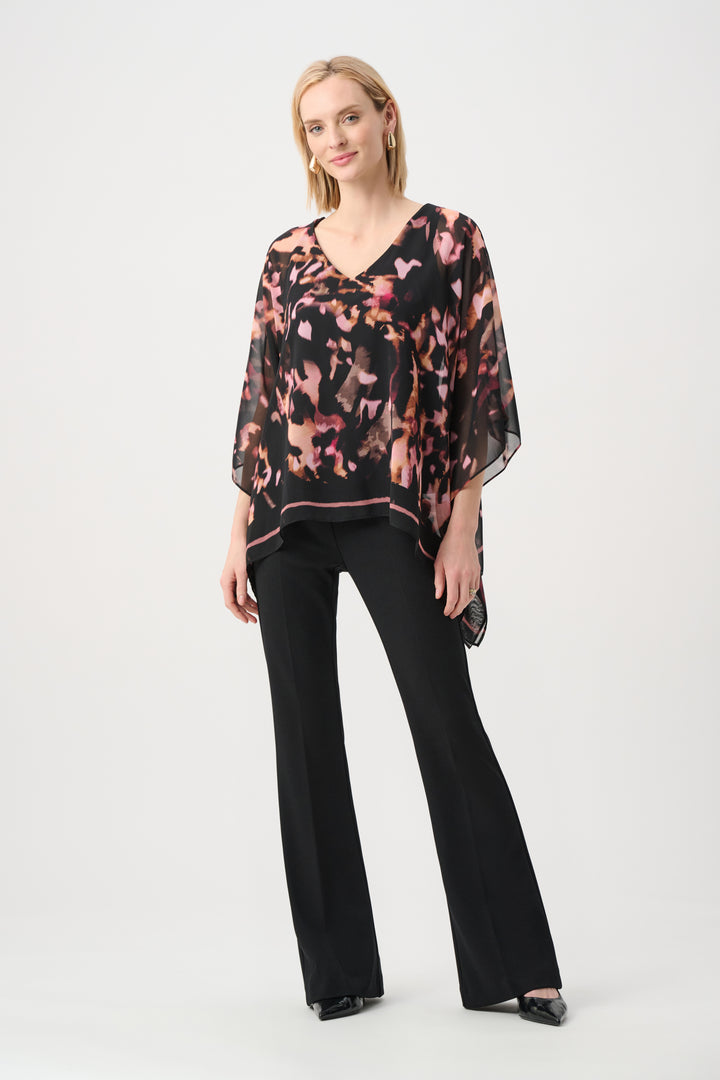 Recycled Chiffon Abstract Poncho Top Style 263029
