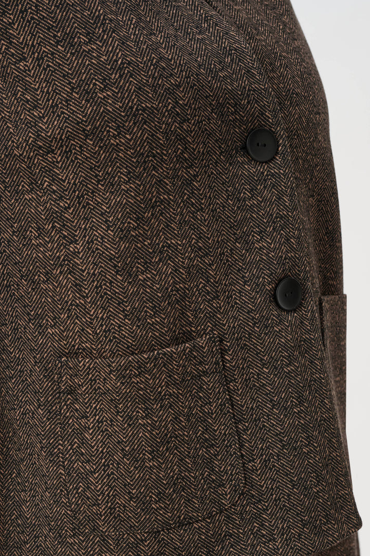 Herringbone Stand-Collar Blazer Style 263030