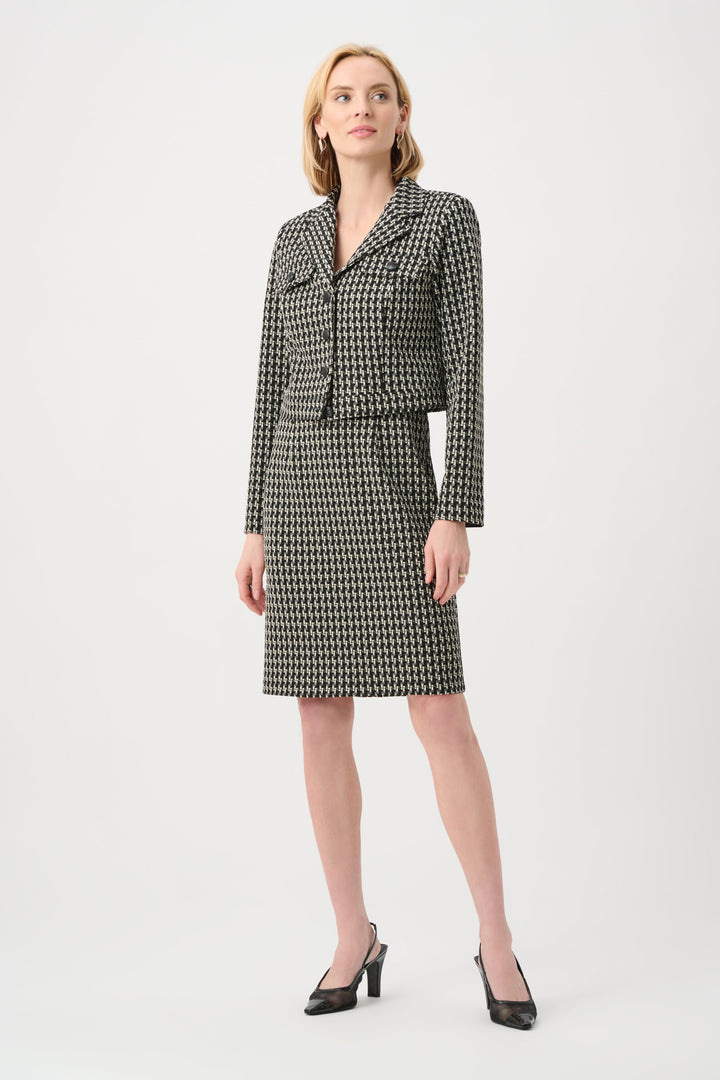 Jacquard Geometric Cropped Jacket Style 263032