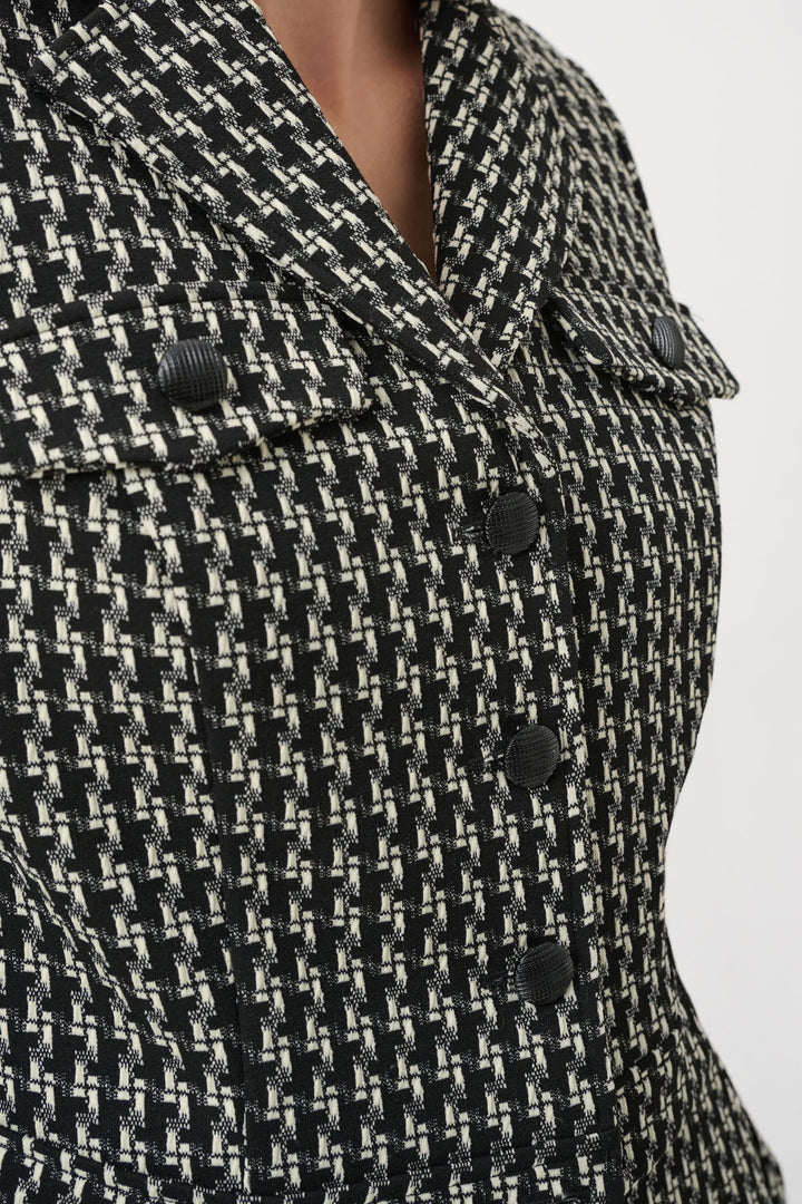 Jacquard Geometric Cropped Jacket Style 263032